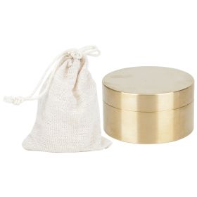 Outdoor Waterproof  Round Shape 

Brass Box Metal Jewelry Sealed Container Dustproof Moisture Proof Coin Storage Box(L )