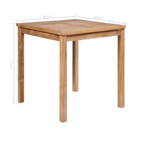 vidaXL Garden Table 80x80x77 cm Solid Teak Wood