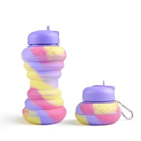 550ML Collapsible Water Bottles Outdoor Sports Fold Water Cup Silicone Leakproof Portable Kettle Travel Children Adult Bottle