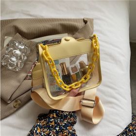 2023 Summer Women Clear Transparent Crossbody Bag Female Jelly Handbags and Purses Acrylic Chain Square Shoulder Bag Bolsos