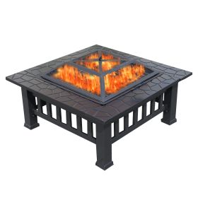 Durable Outdoor Fire Pit Table for Wood Burning with Accessories