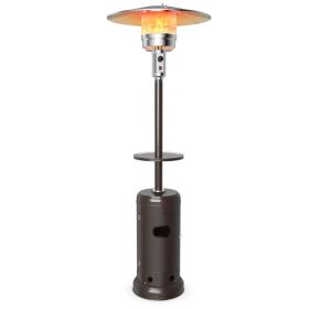 48,000 BTU Standing Outdoor Heater Propane LP Gas Steel with Table and Wheels