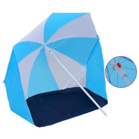 Beach Umbrella Shelter Blue and White 70.9" Fabric