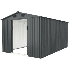 Chery Industrial Garden Metal Shed - Premium 8'Wx12'D