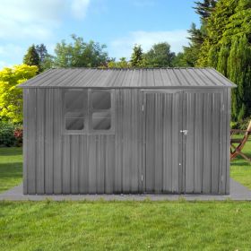 Metal garden sheds 10ftx8ft outdoor storage sheds Grey with window