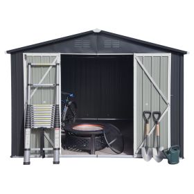 Metal garden sheds 10ftx8ft outdoor storage sheds Dark-grey