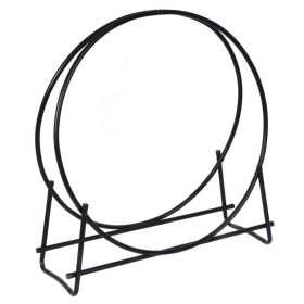 40 Inch Tubular Steel Log Hoop Firewood Storage Rack